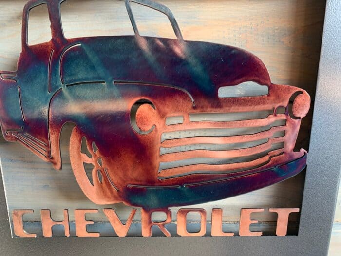 Chevy metal truck 1947 wall decor