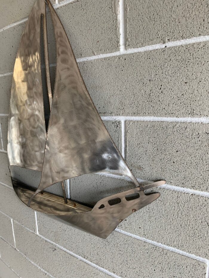 Stainless Steel Sailboat wall art 1